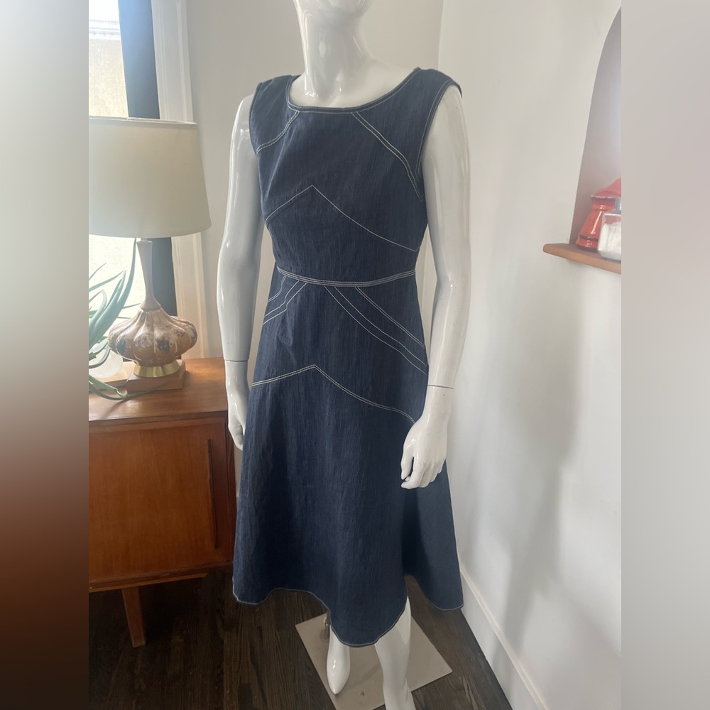 Lafayette 148 New York Dark Denim Midi Dress